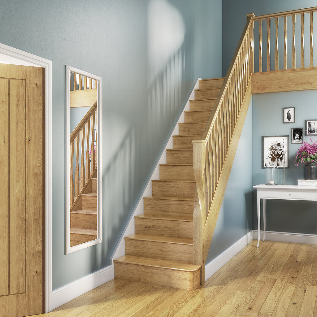 Cheshire Mouldings Stairklad Oak veneer 1 piece Bullnose kit, (L)1.2m (W)235mm (T)200mm