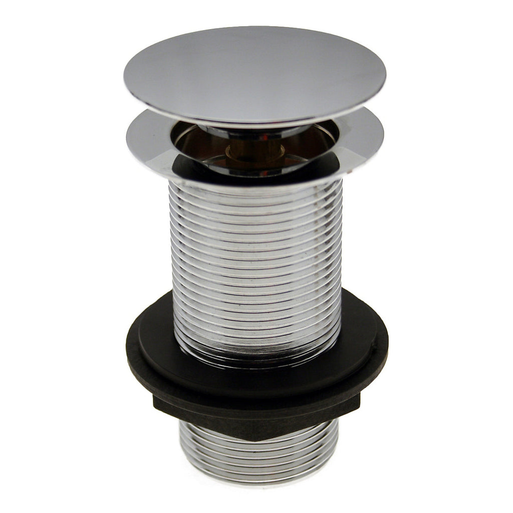 * Chrome effect Brass 110.5mm Click clack Unslotted Waste