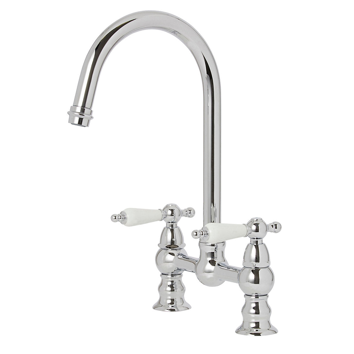 Cooke & Lewis Sherrard Chrome effect Kitchen Deck bridge Tap
