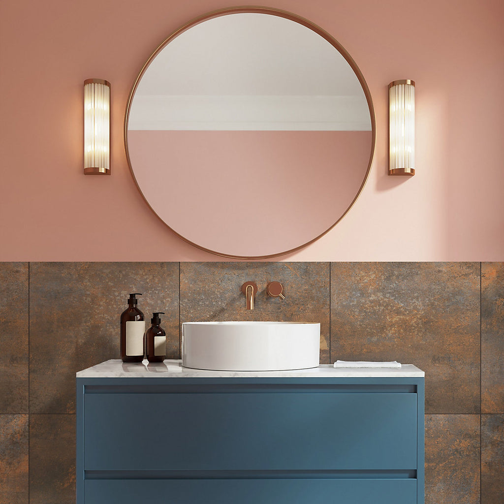 Copper Matt Metalized Concrete effect Porcelain Indoor Wall & floor Tile, Pack of 4, (L)600mm (W)600mm