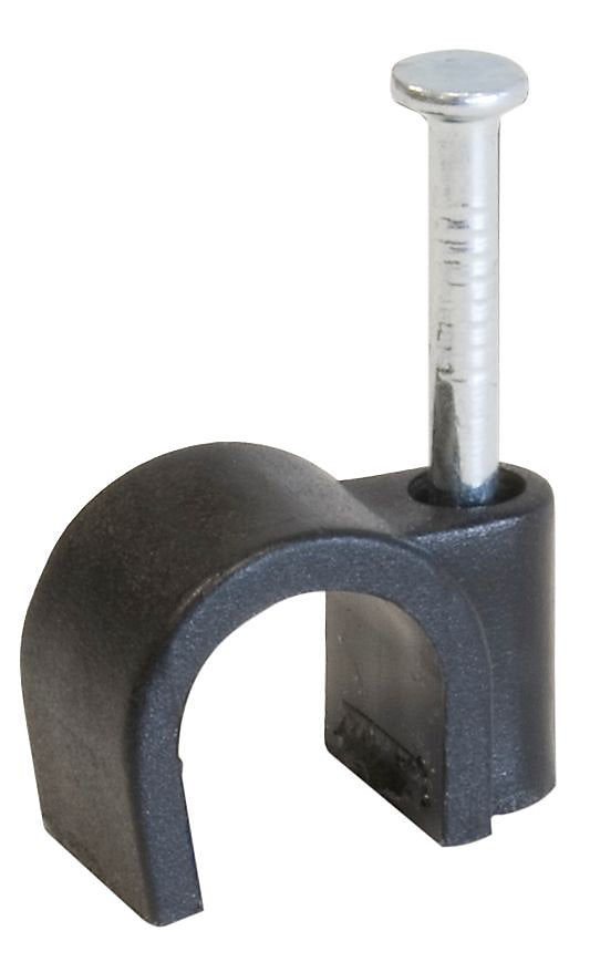 CORElectric Round Cable Clip Black Round 5mm 13mm Not self-adhesive Cable clip Pack of 20