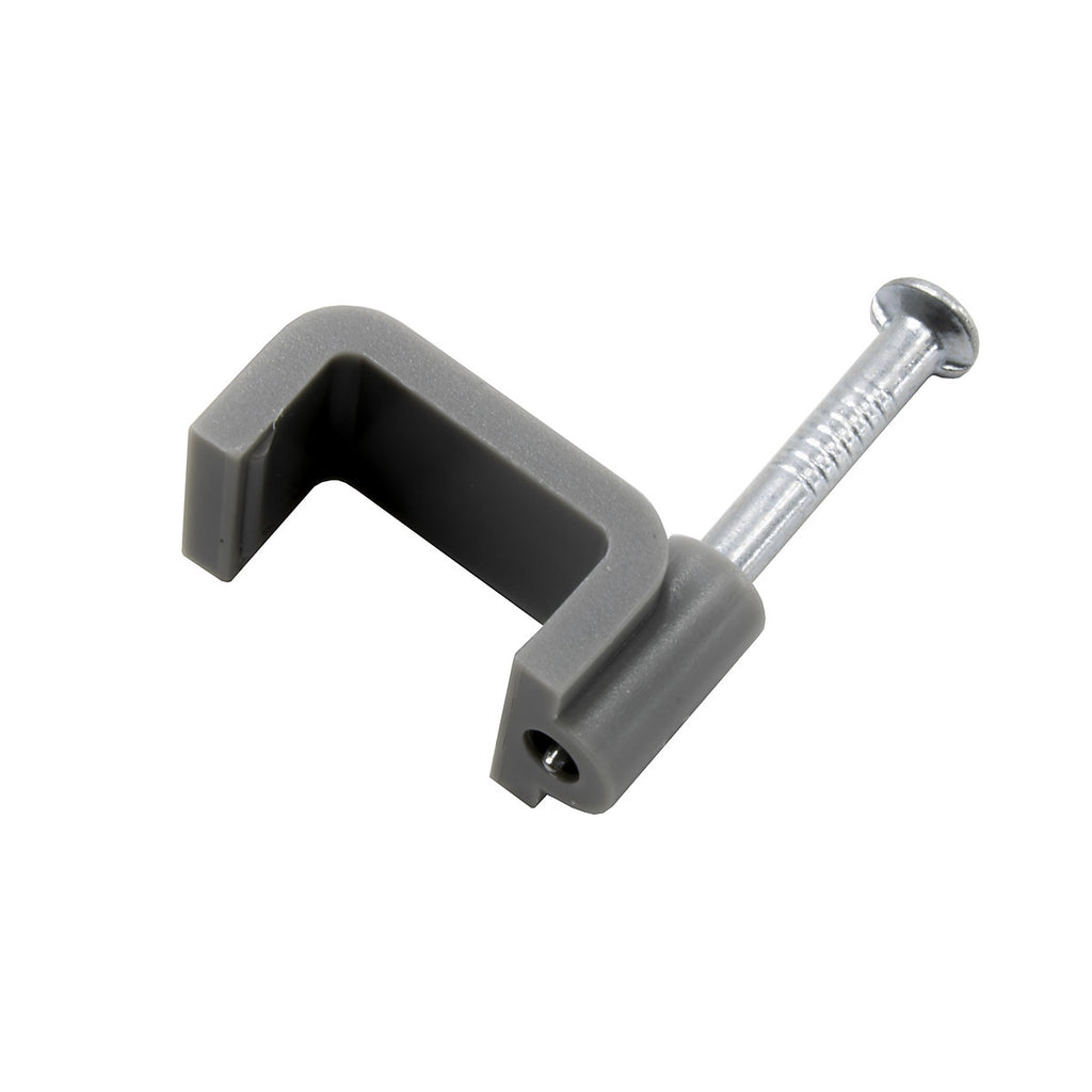 CORElectric Twin & Earth Cable Clip Grey Flat 10mm 22mm Not self-adhesive Cable clip Pack of 20