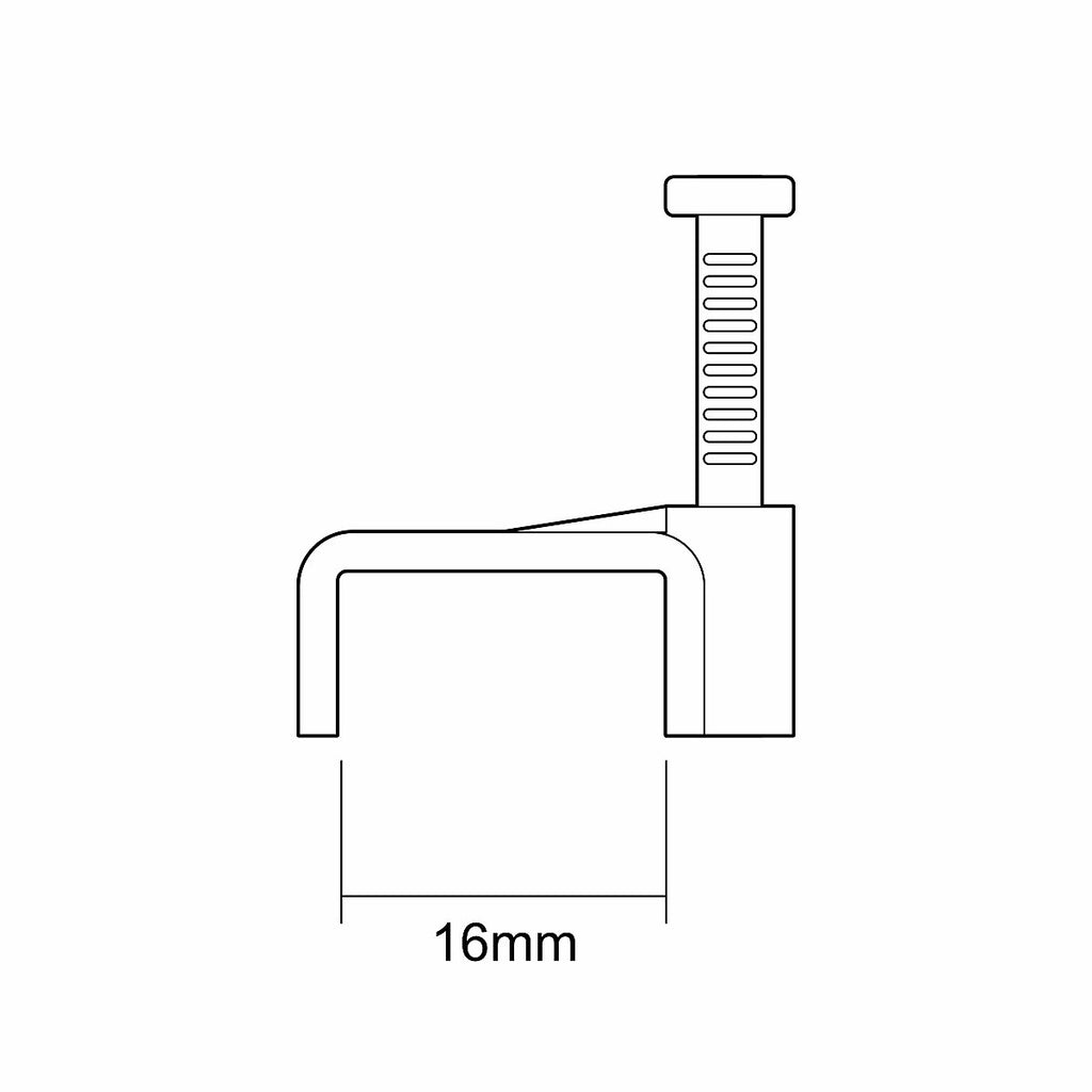 CORElectric Twin & Earth Cable Clip Grey Flat 10mm 22mm Not self-adhesive Cable clip Pack of 20