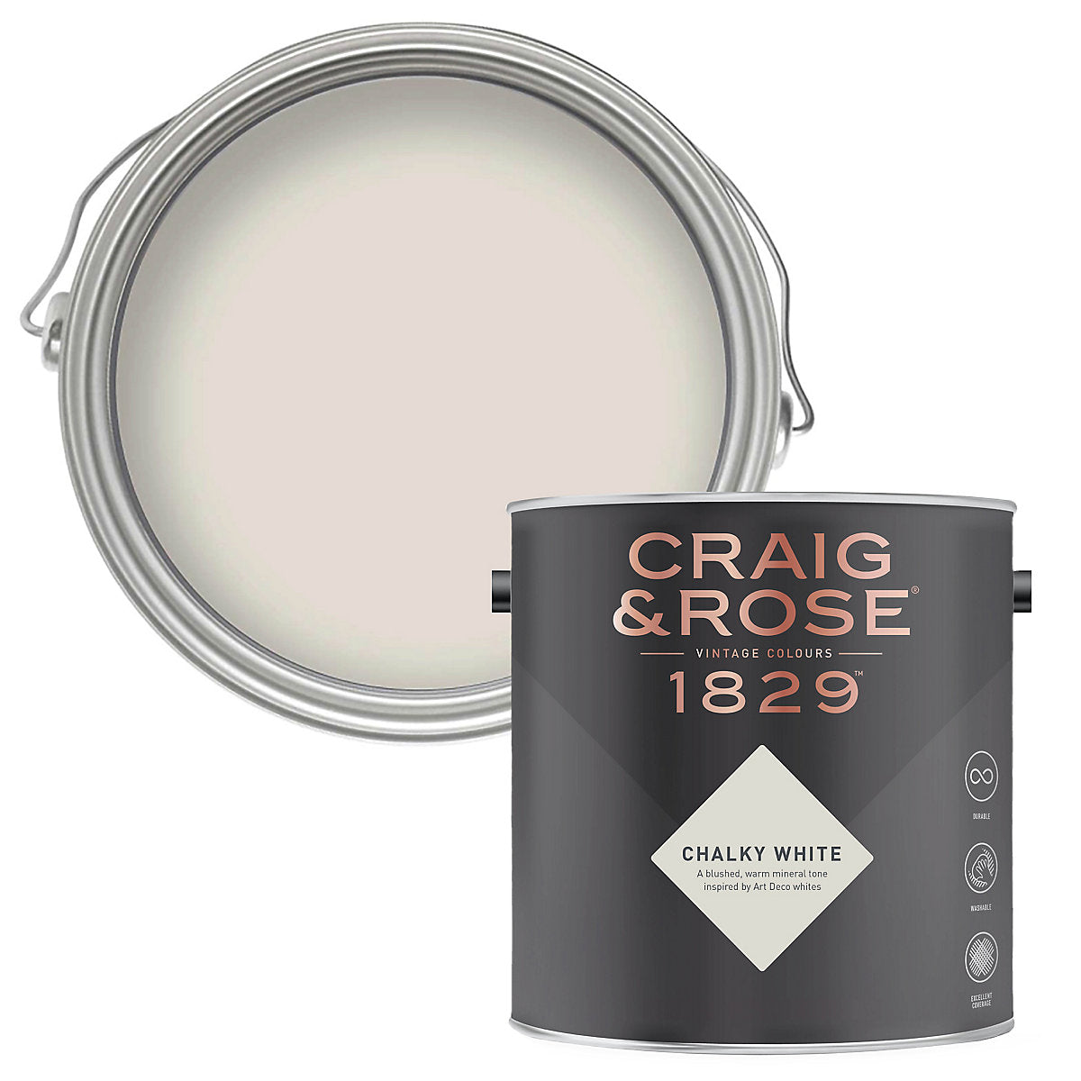 Craig & Rose 1829 Chalky White Eggshell Wall paint, 750ml