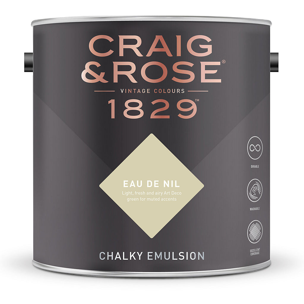 Craig & Rose 1829 Eau De Nil Chalky Emulsion paint, 2.5L