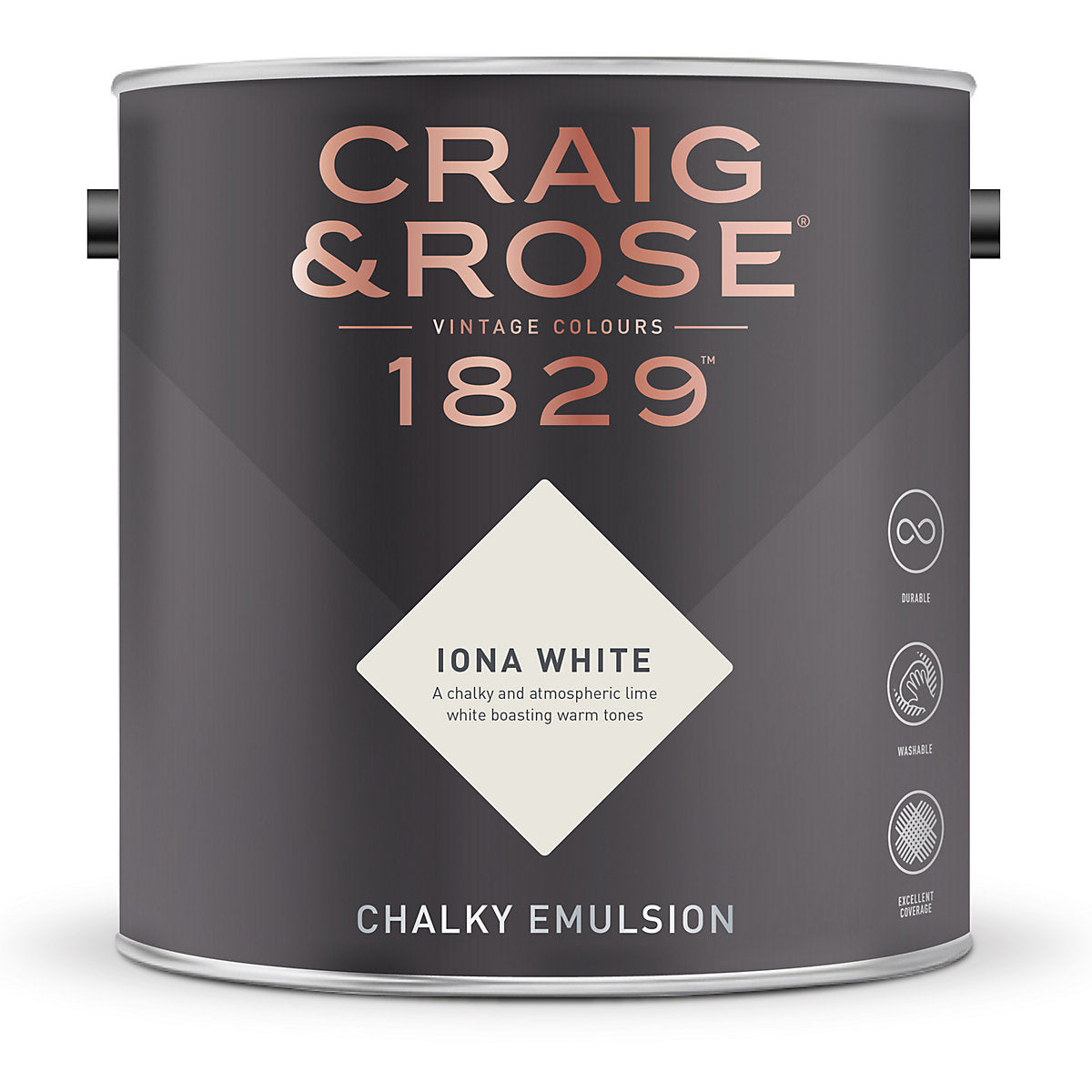 Craig & Rose 1829 Iona White Chalky Emulsion paint, 2.5L