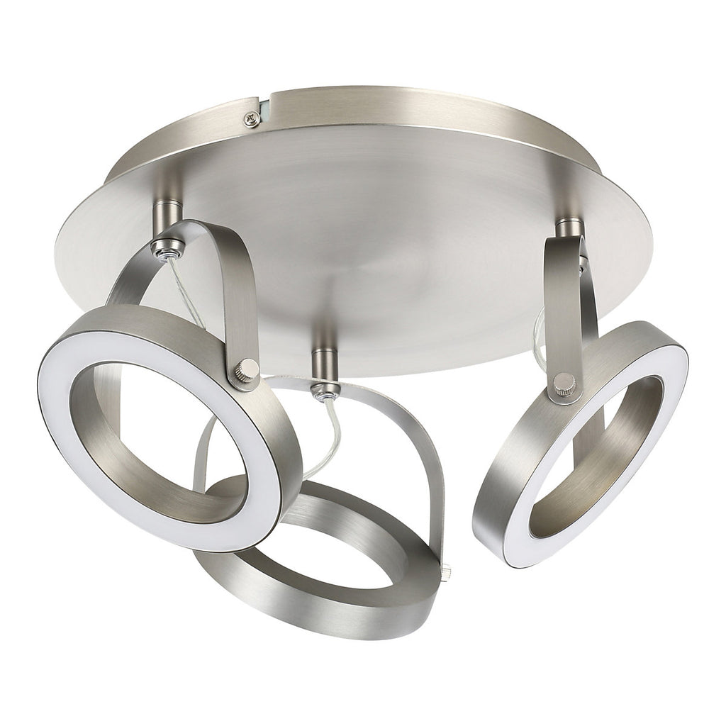 Cyber Satin nickel effect 3 Light Spotlight