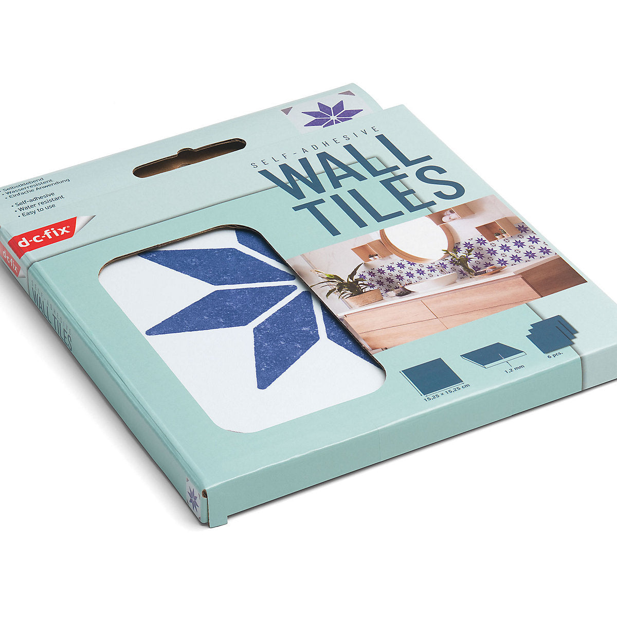 D-C-Fix Alia Blue & White Self-adhesive Tile, 0.14m²