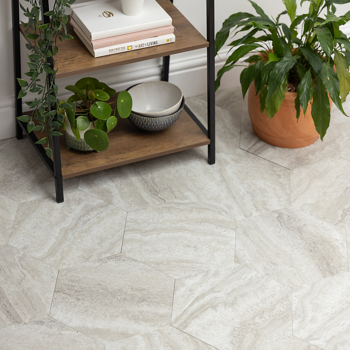 D-C-Fix Natural Travertine effect Self-adhesive Vinyl Tile, 0.6m²