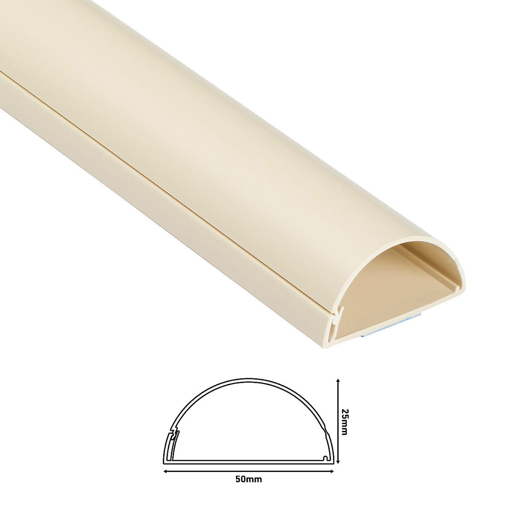 D-Line Magnolia Semi-circle Decorative trunking (D)25mm