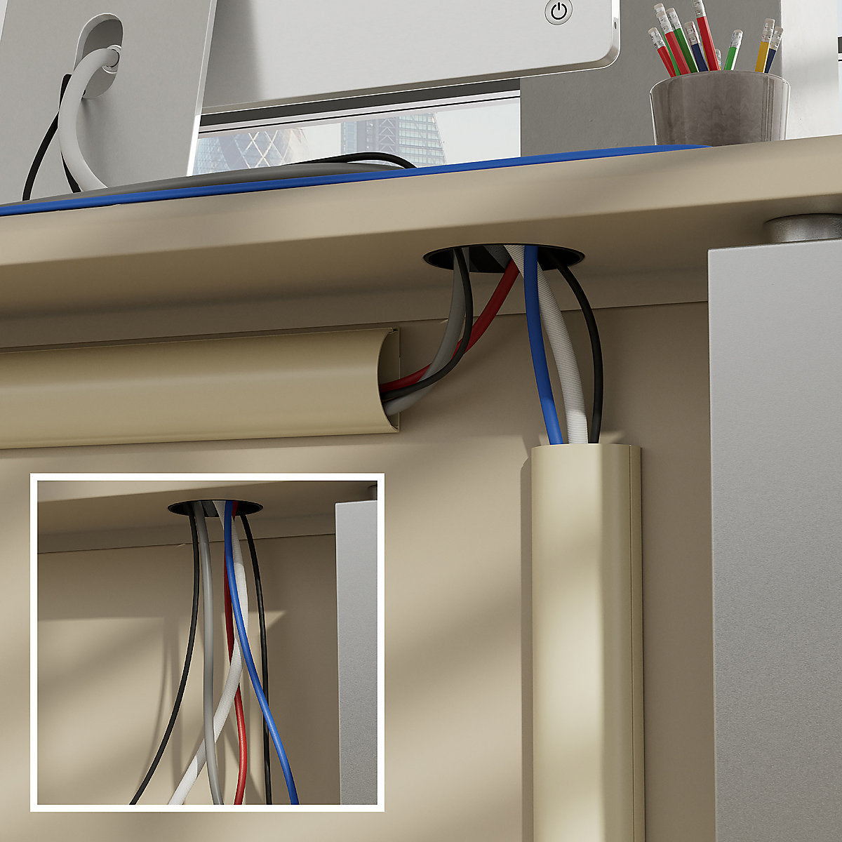 D-Line Magnolia Semi-circle Decorative trunking (D)25mm
