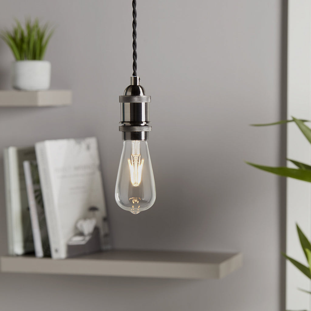 Diall E27 3.4W 470lm Clear ST64 Warm white LED filament Light bulb