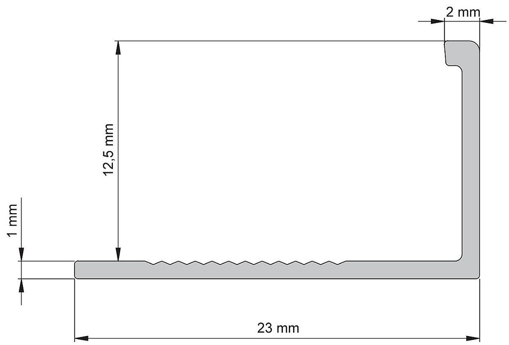 Diall PolishedChrome effect 12.5mm Straight Aluminium External edge tile trim
