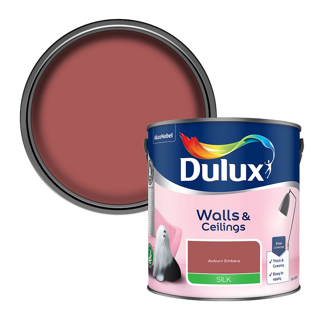 Dulux Auburn Embers Silk Wall & ceiling Emulsion paint, 2.5L