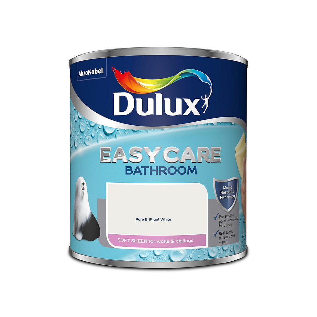 Dulux Easycare Pure brilliant white Soft sheen Emulsion paint, 1L