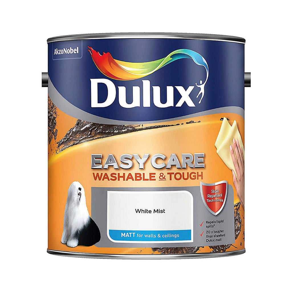 Dulux Easycare Washable & Tough White mist Matt Wall & ceiling Emulsion paint, 2.5L