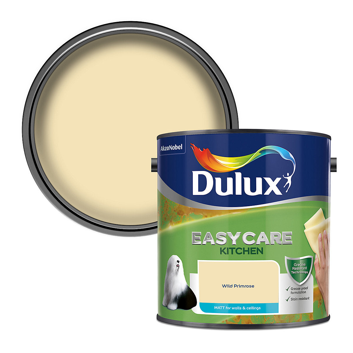 Dulux Easycare Wild primrose Matt Wall & ceiling Emulsion paint, 2.5L