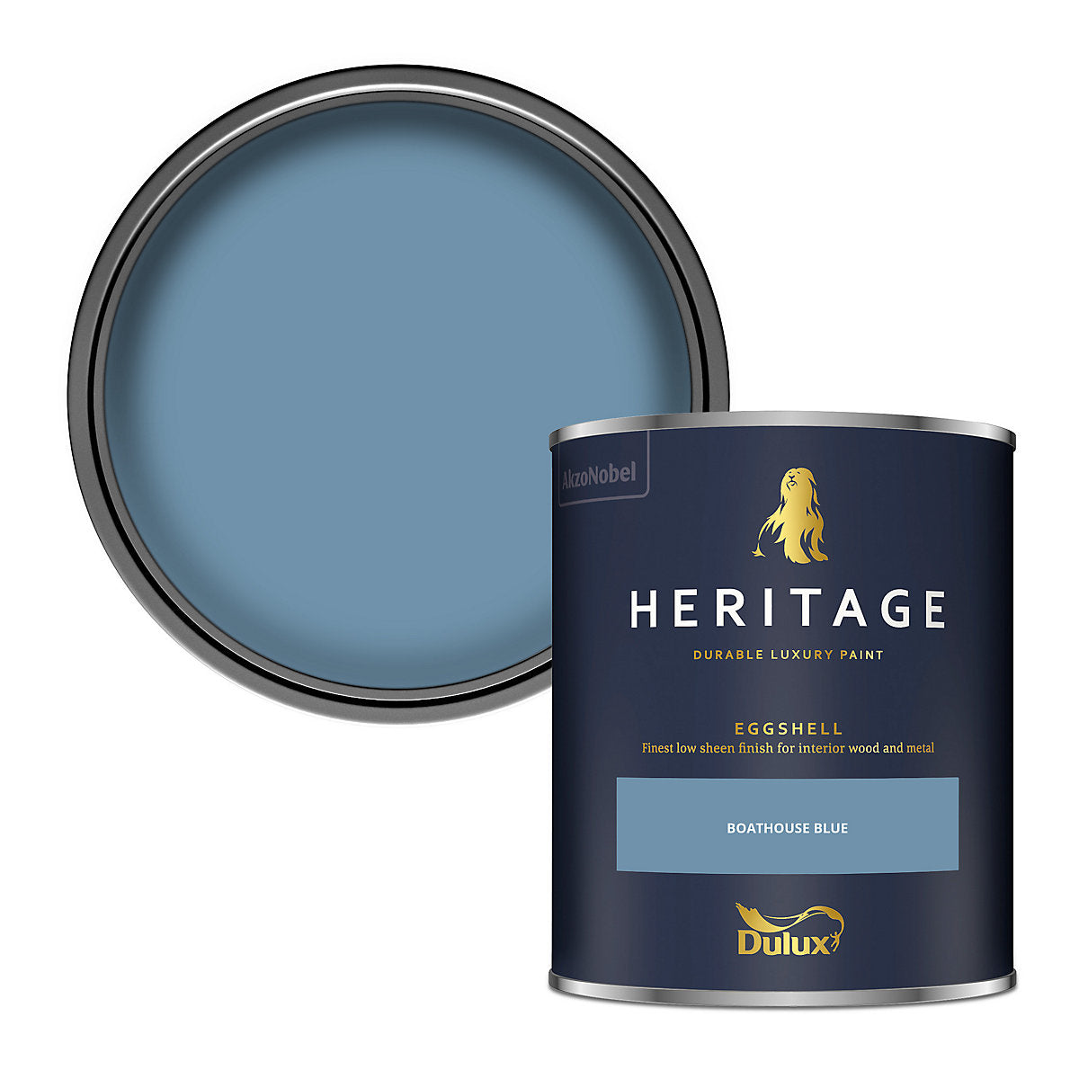 Dulux Heritage Boathouse Blue Eggshell Interior Metal & wood paint, 750ml