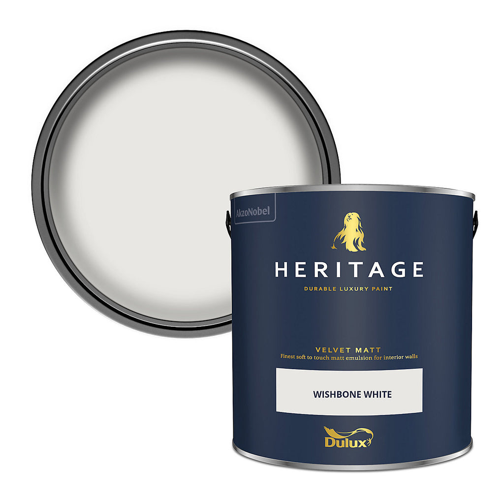 Dulux Heritage Wishbone White Velvet matt Wall paint, 2.5L