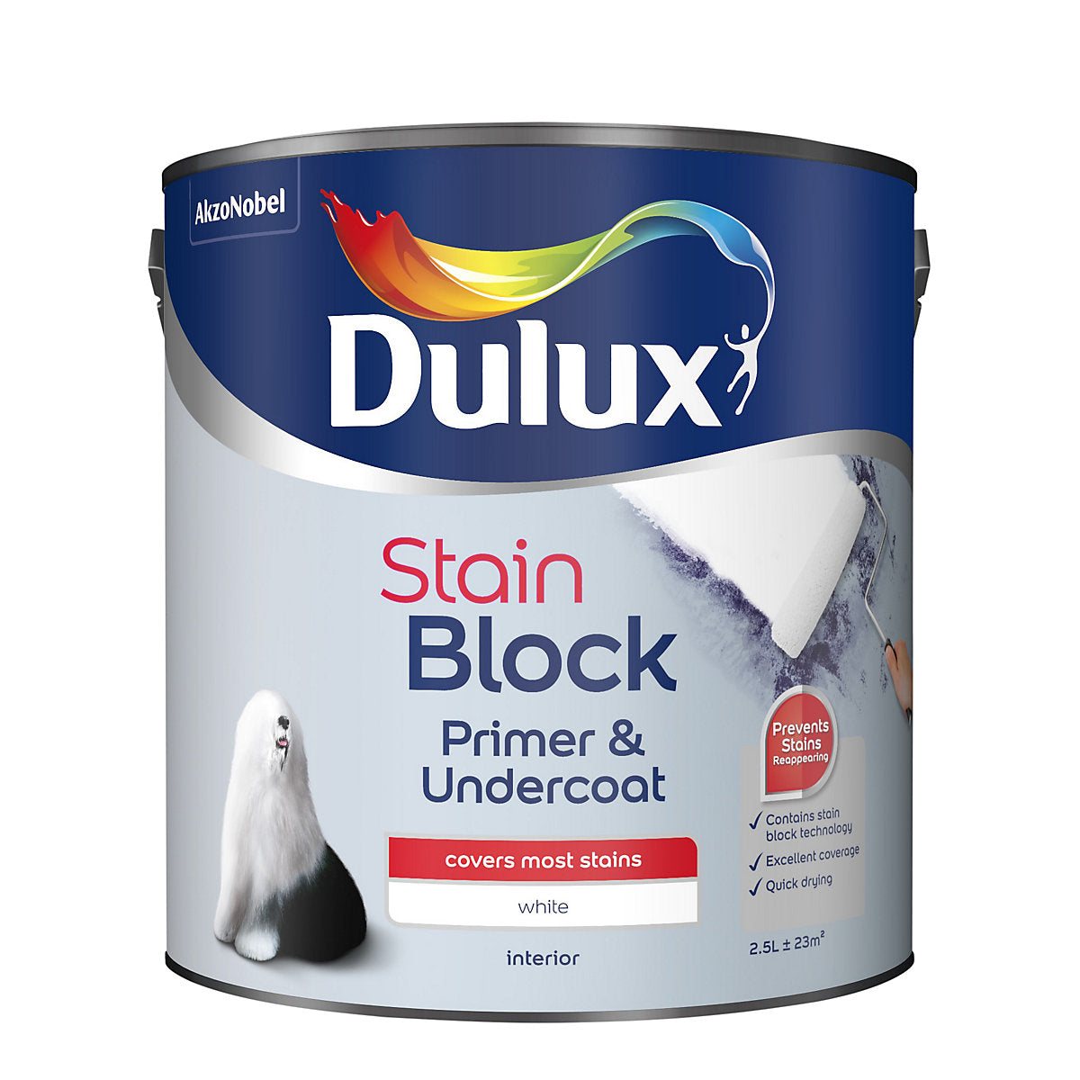 Dulux Stain Block White Primer & undercoat, 2.5L