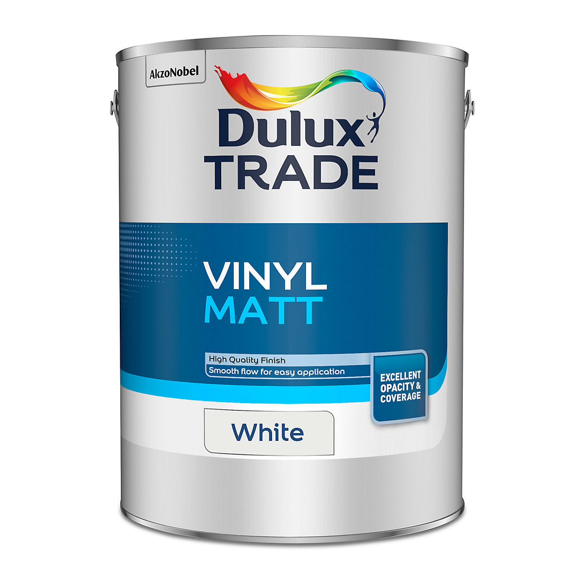 Dulux Trade White Matt Wall & ceiling Emulsion paint, 5L