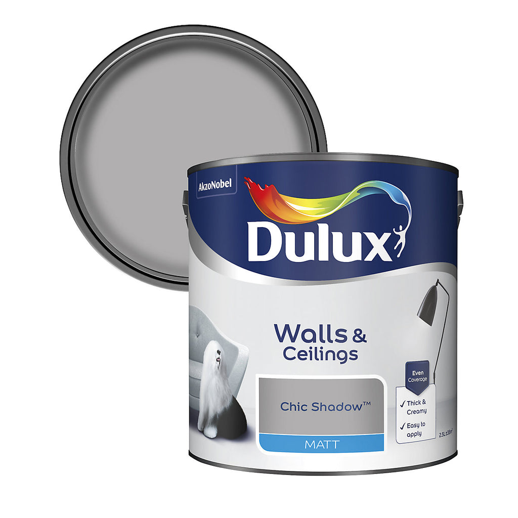 Dulux Walls & Ceilings Chic shadow Matt Emulsion paint, 2.5L