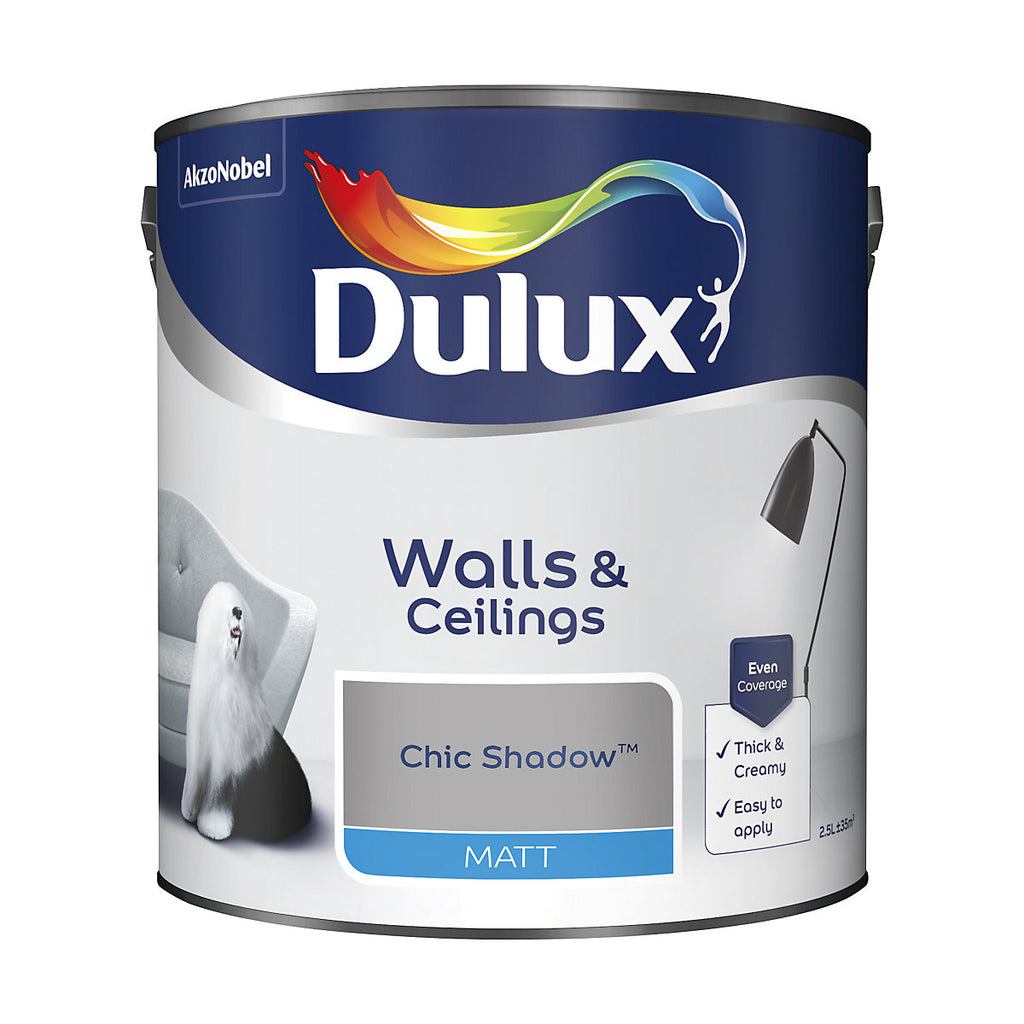 Dulux Walls & Ceilings Chic shadow Matt Emulsion paint, 2.5L