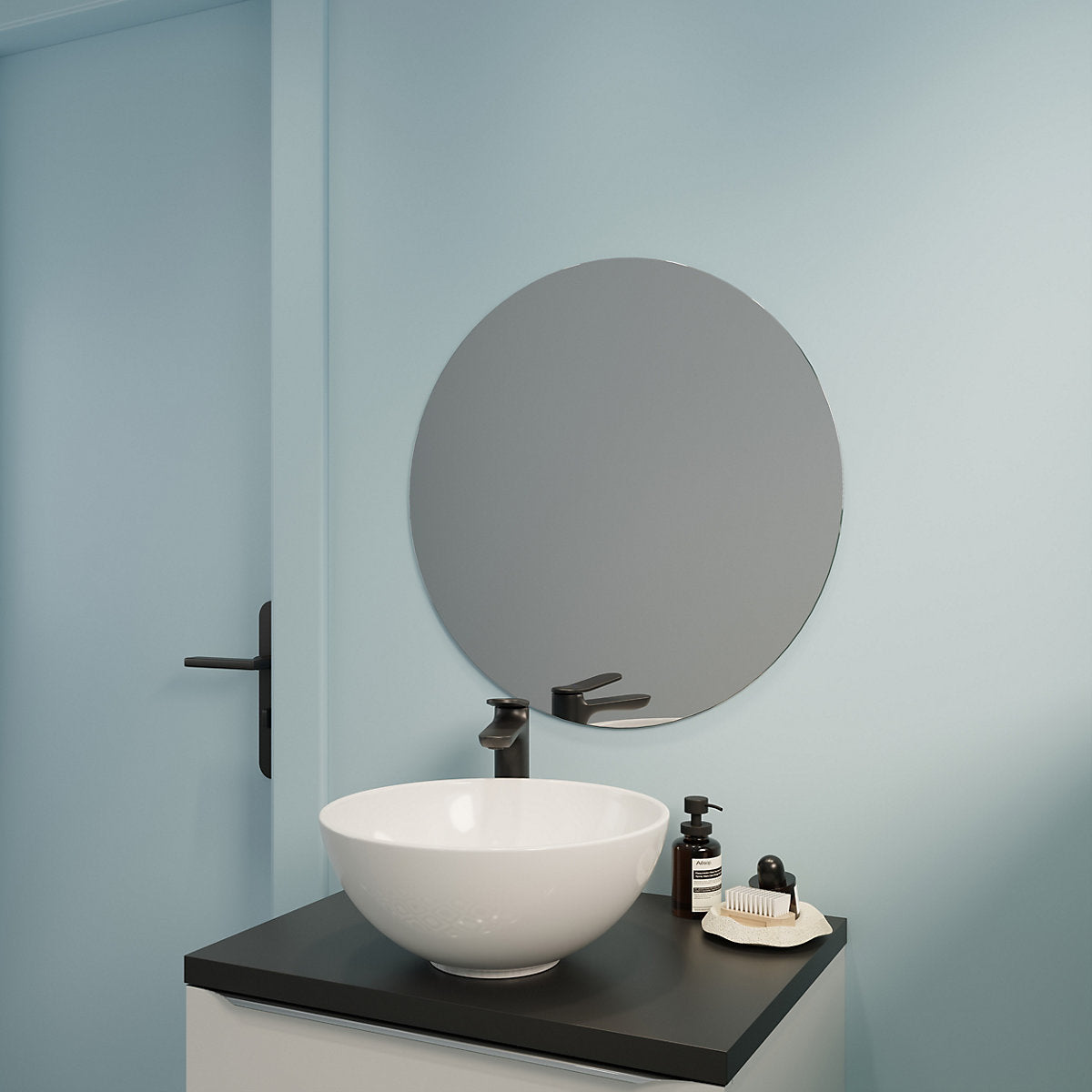 Dunnet Round Wall-mounted Any room Mirror (W)60cm