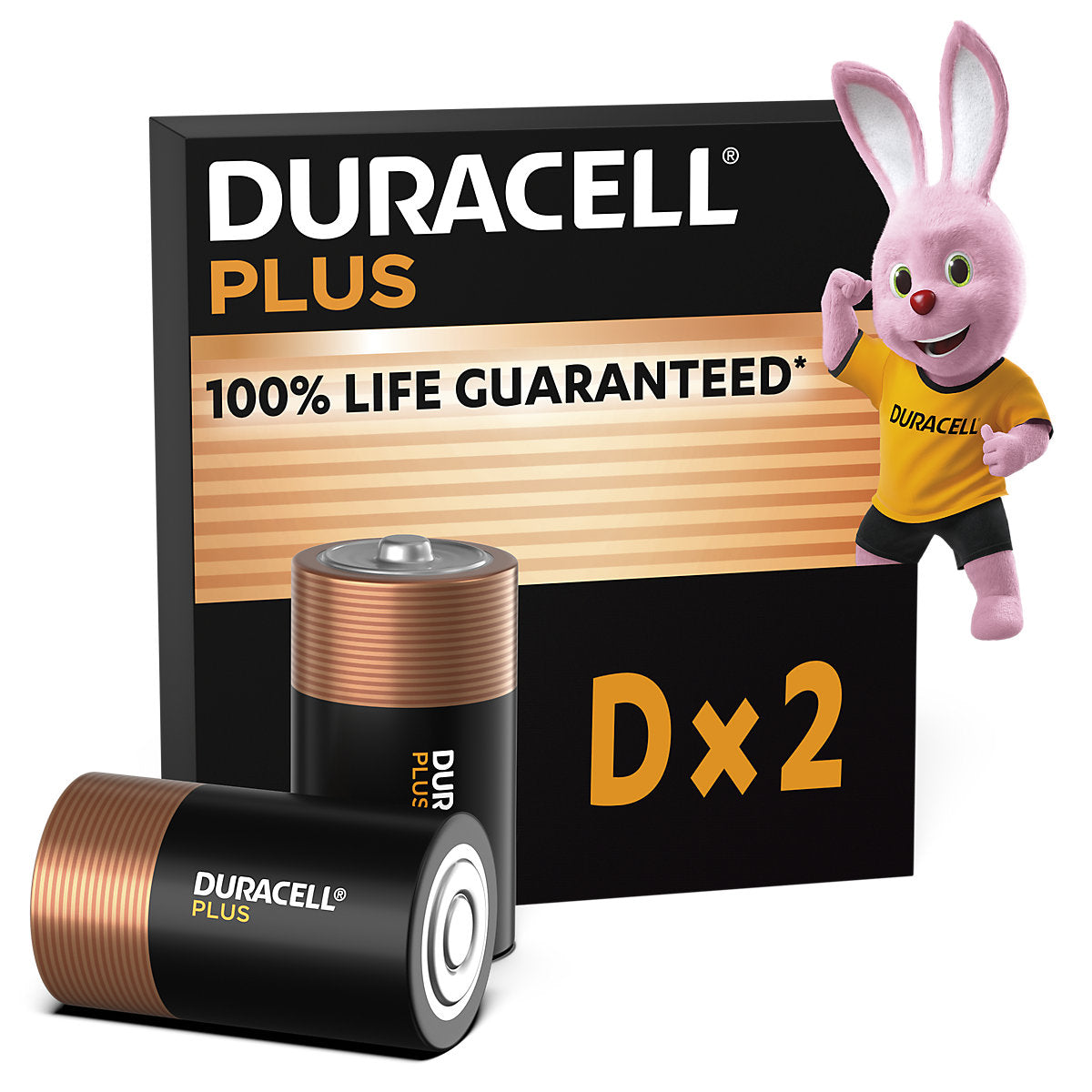 Duracell Plus D Batteries, Pack of 2