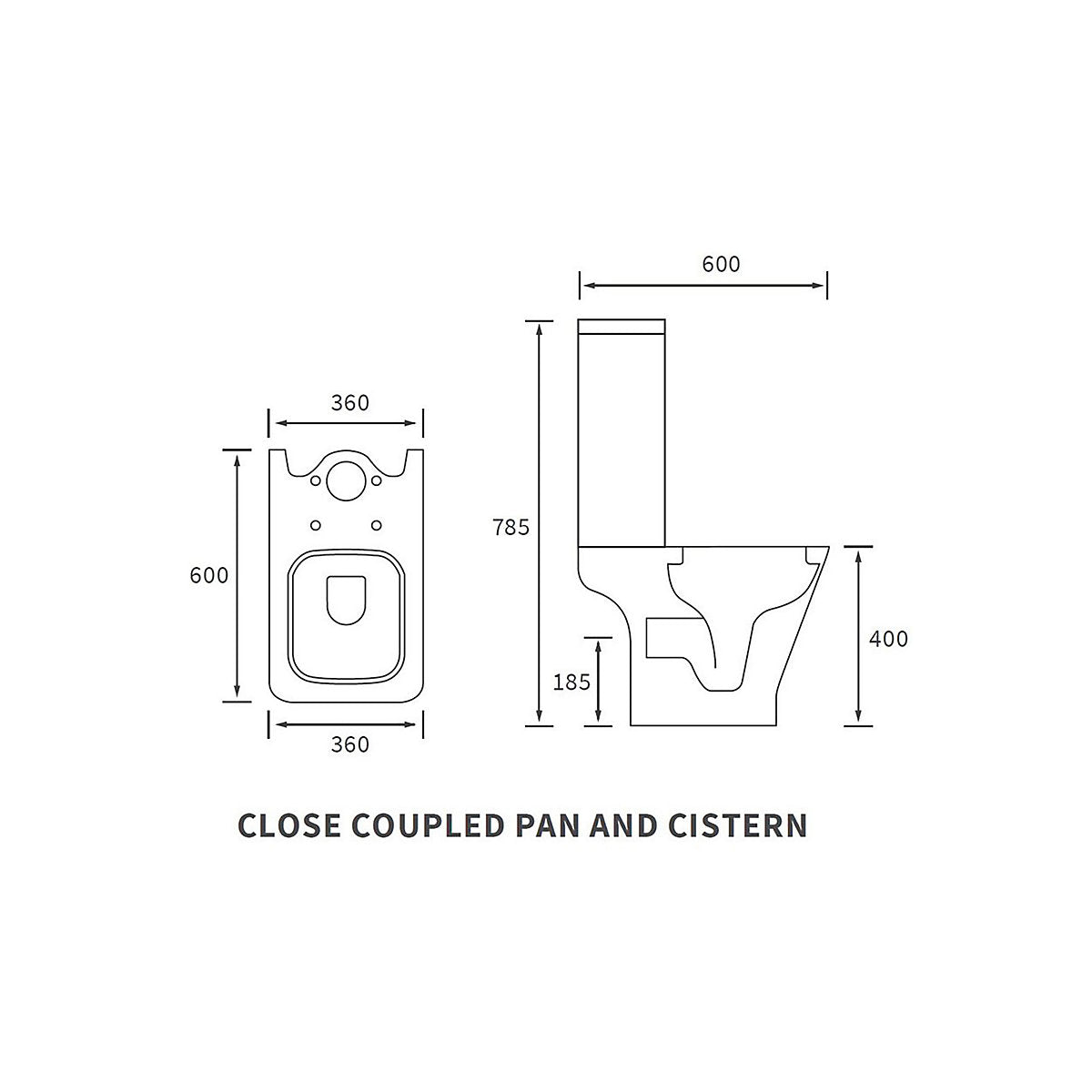* Durleigh White Rimless Open back Toilet set with Soft close seat & Close coupled cistern