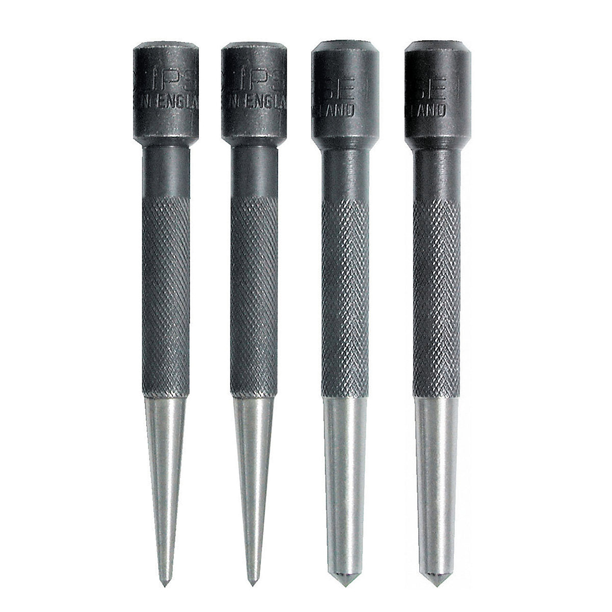 Eclipse Professional Tools 4 piece Carbon steel Centre punch set Black