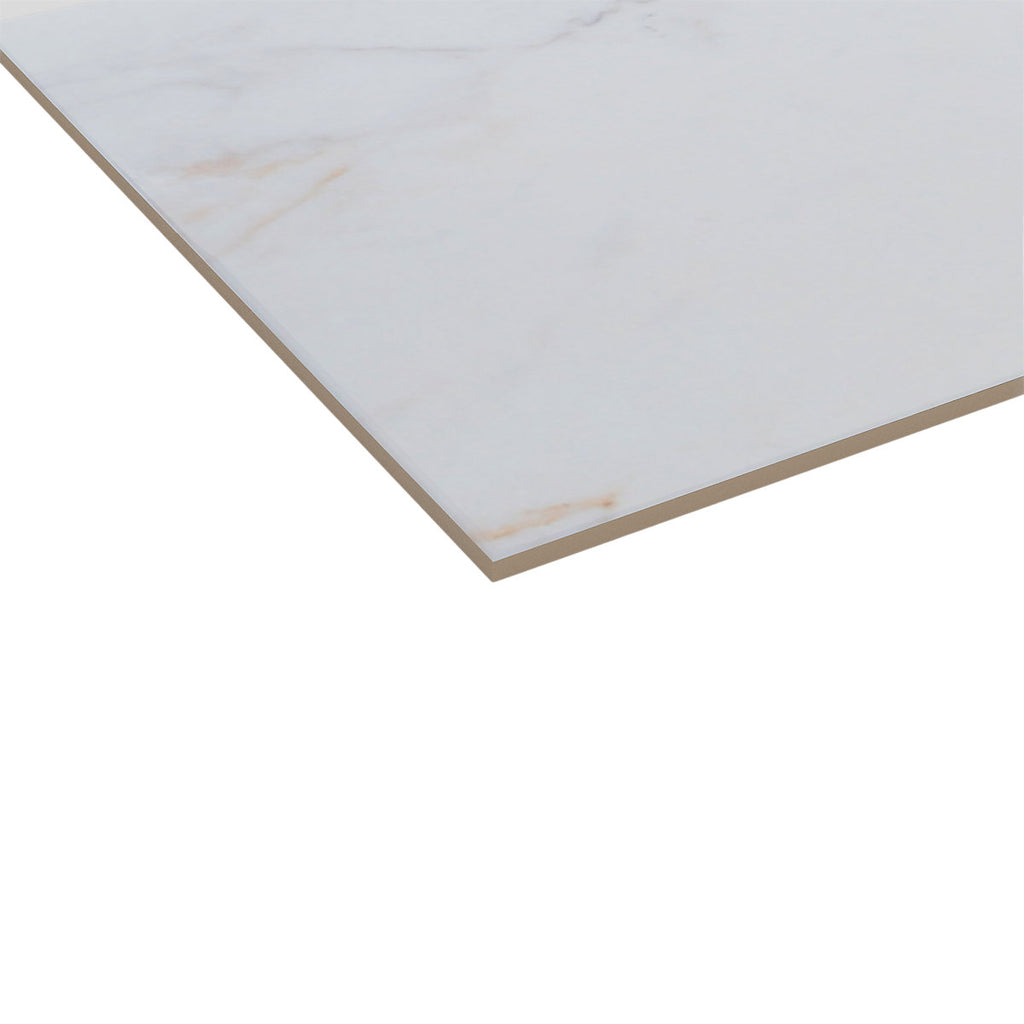 Elegance Marble White & Gold Gloss Marble effect Ceramic Indoor Wall & floor Tile Sample