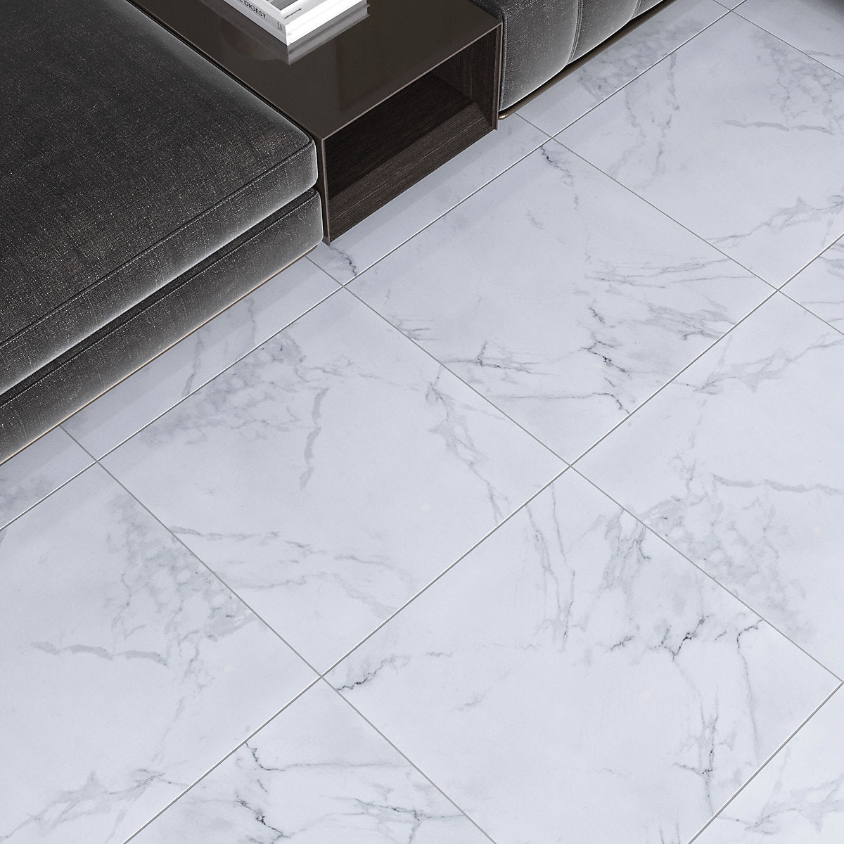 Elegance Marble White & grey Matt Marble effect Porcelain Indoor Wall & floor Tile Sample