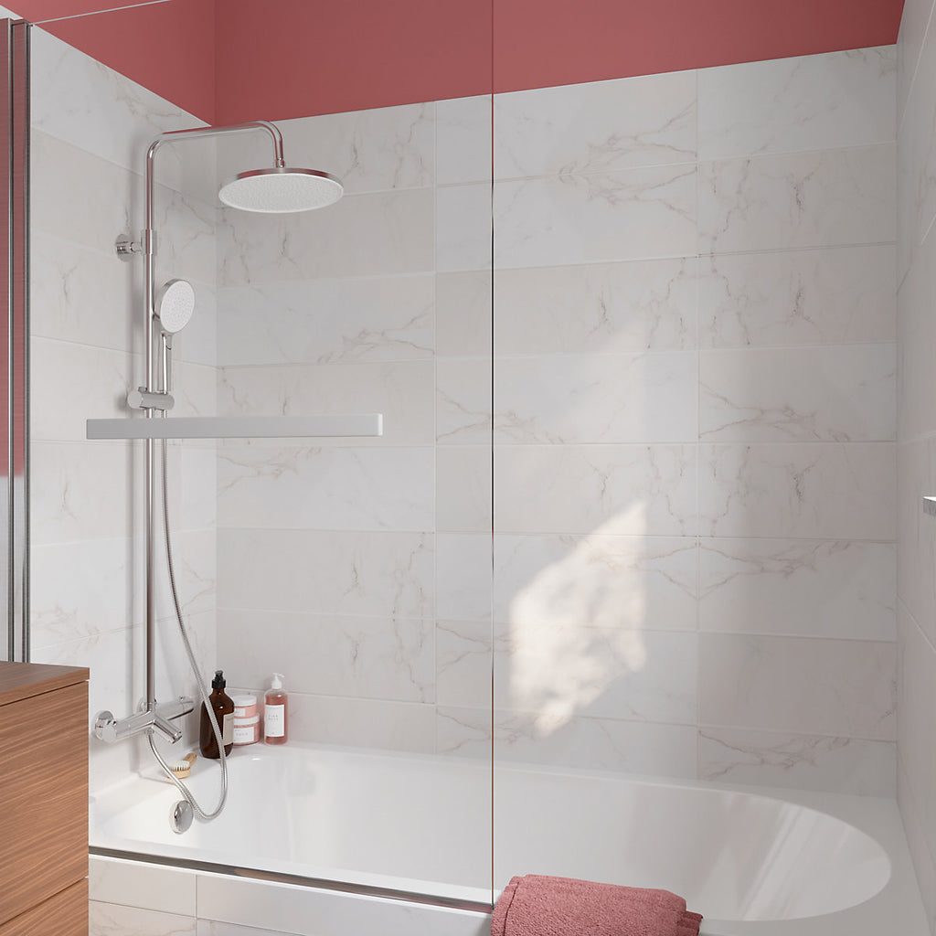 Elegance White Gloss Marble effect Ceramic Indoor Wall Tile Sample