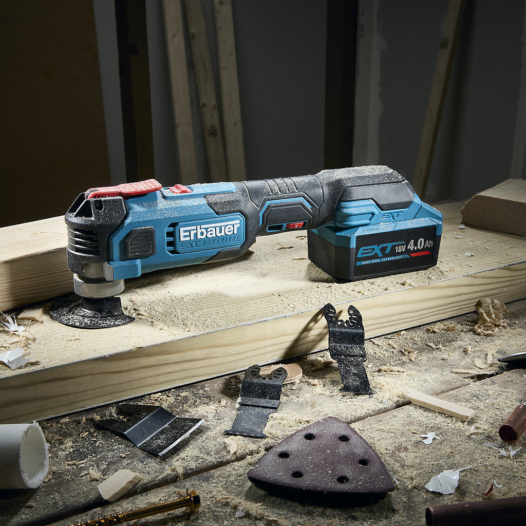 Erbauer 18V 4Ah Li-ion EXT Keep Cool Brushless V2 Cordless Multi tool - ERI1080MLT