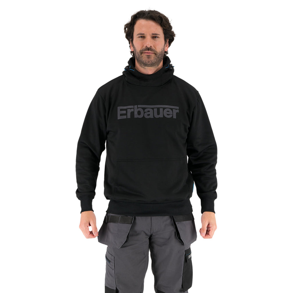Erbauer Black Men's Hooded sweatshirt Large