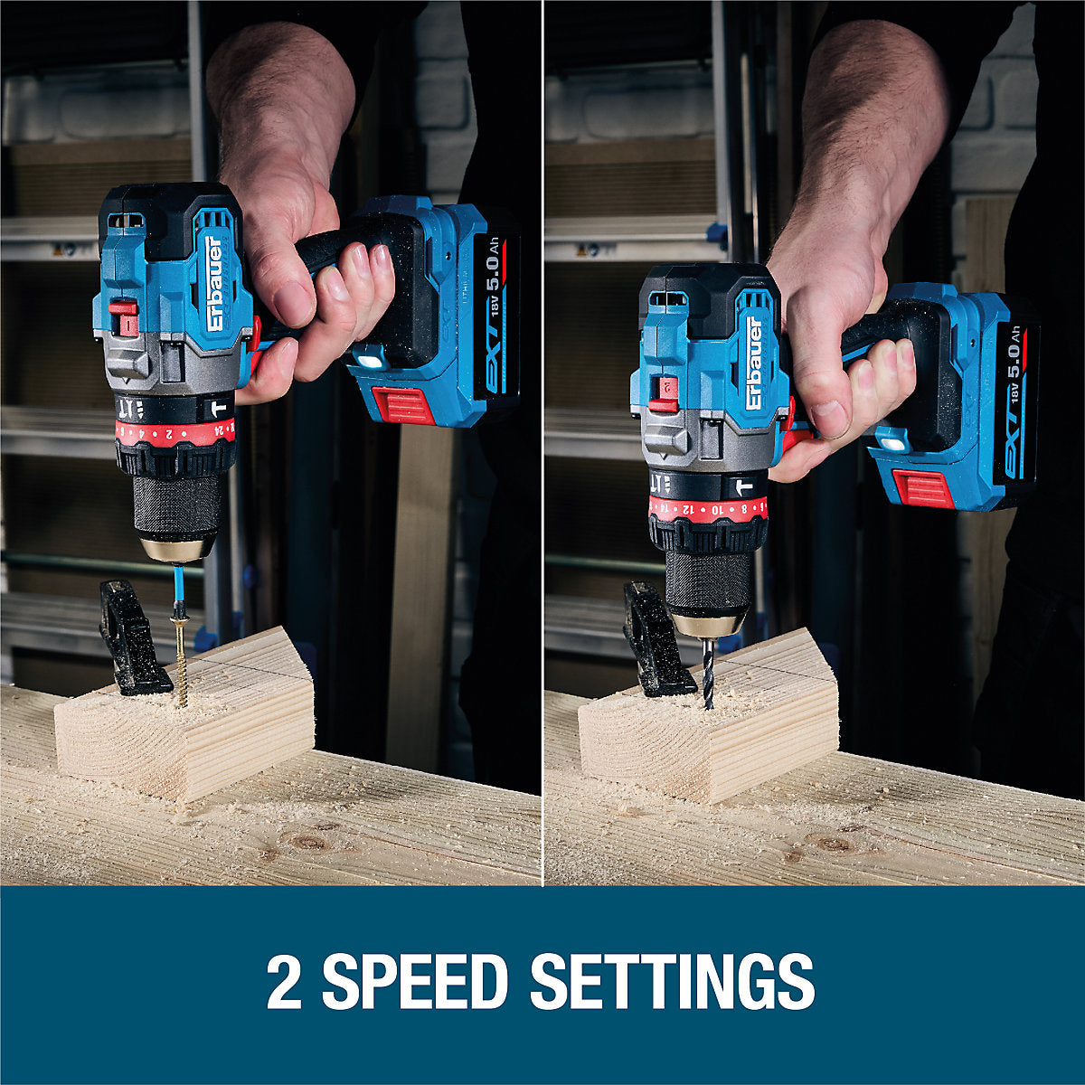 Erbauer Elite 18V EXT Keep Cool Brushless V2 Cordless Combi drill (Bare Tool) - ERI1107COM