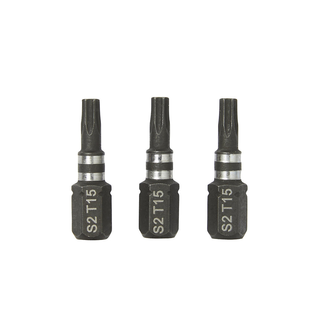 Erbauer TX15 Impact Screwdriver bits (L)25mm, Pack of 3