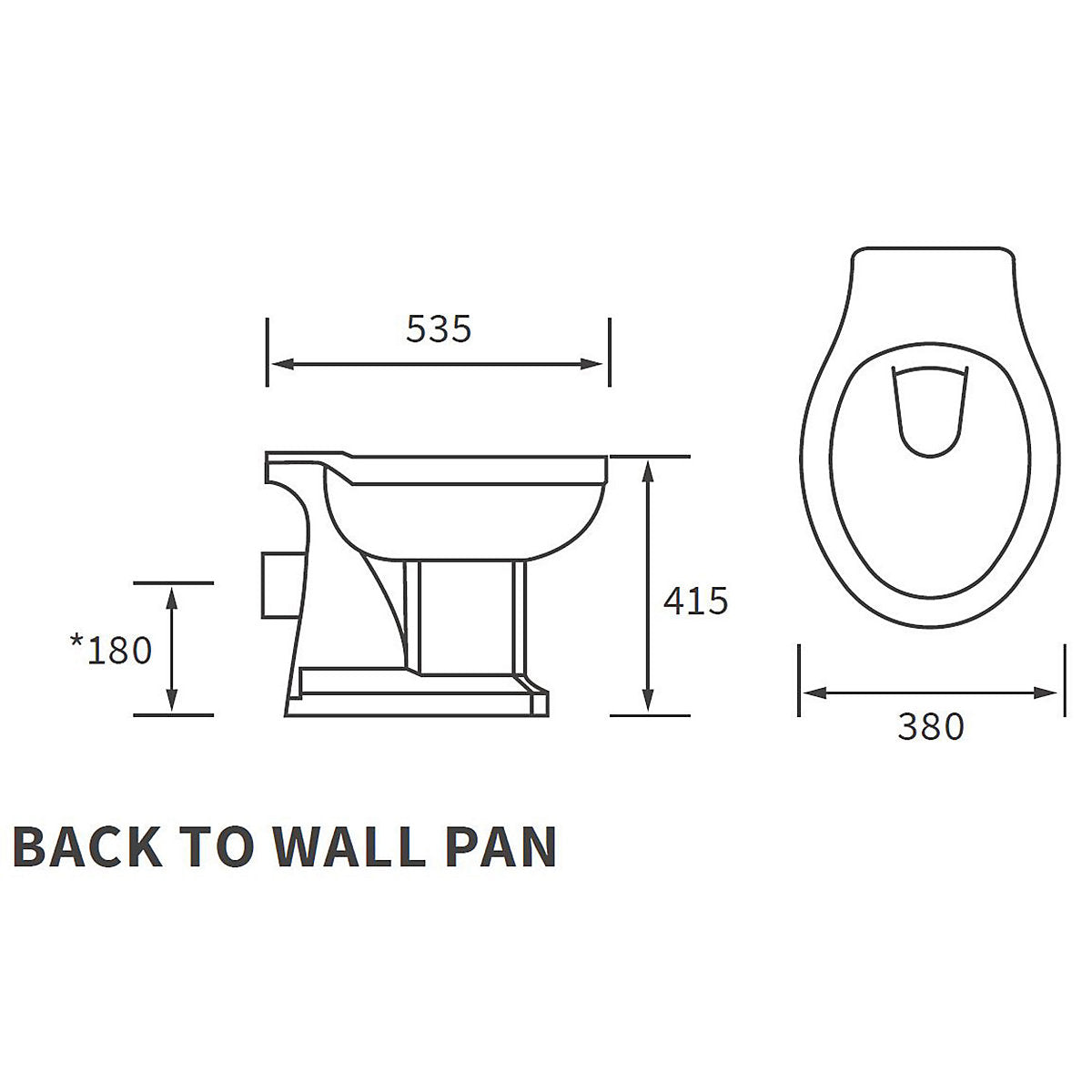 * Essentials Somerton White Boxed rim Back to wall Square Toilet pan with Soft close seat