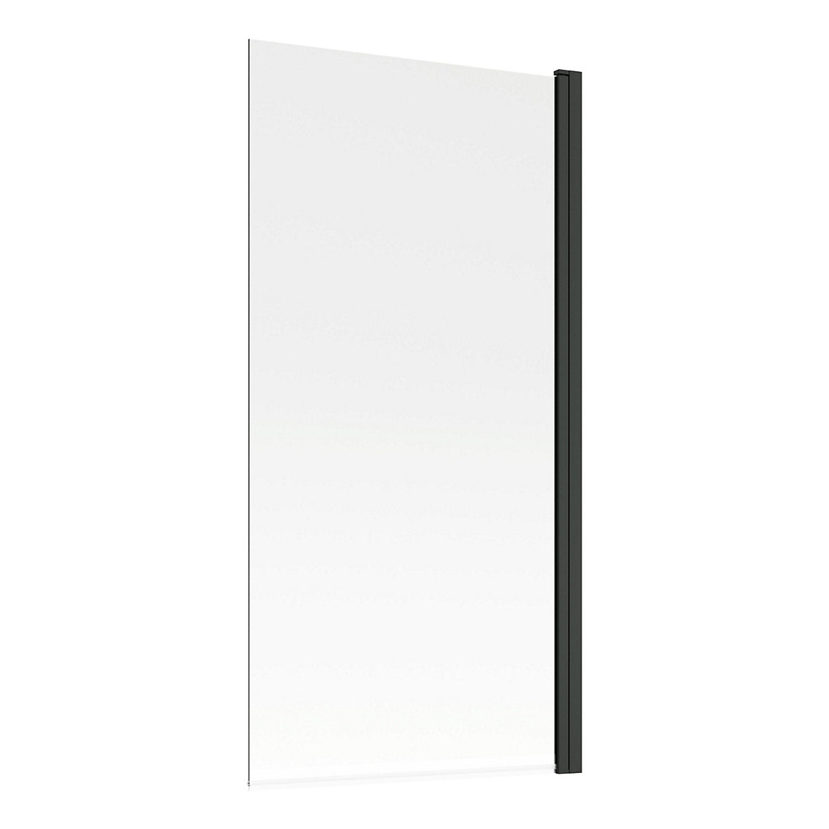 * Essentials Straight Matt Black Bath screen (W)800mm (H)1400mm