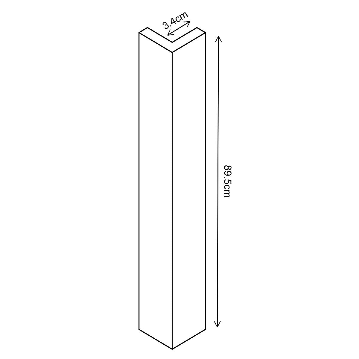 Ethos Matt black Tall Wall corner post, (W)34mm (L)895mm