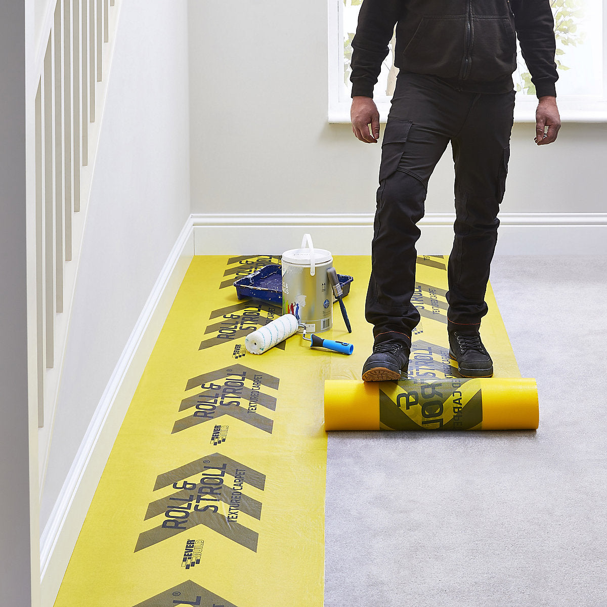 Everbuild Roll & Stroll Premium Non-slip Plastic Protector roll, (L)25m x (W)0.6m