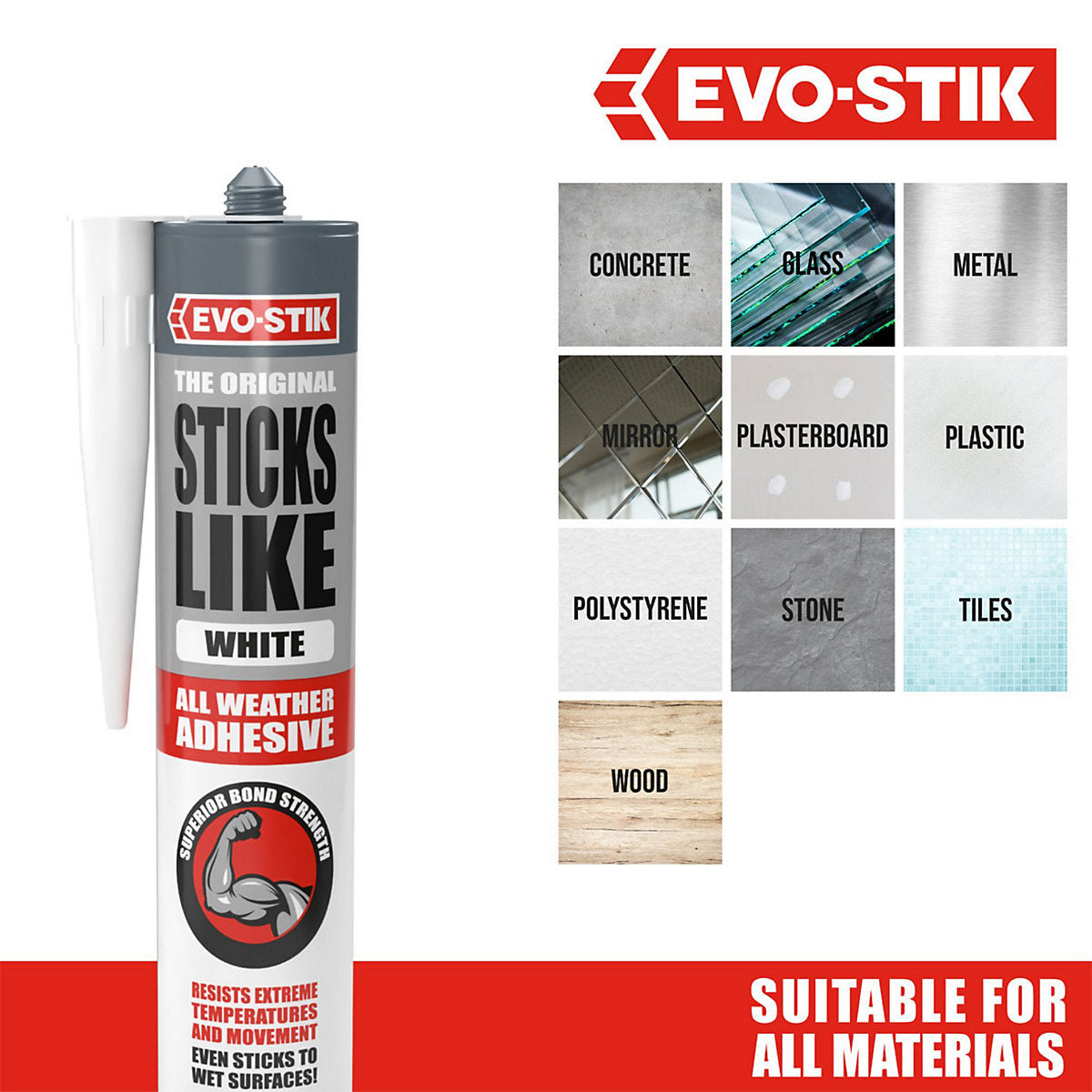 Evo-Stik Sticks Like White Grab adhesive 290ml