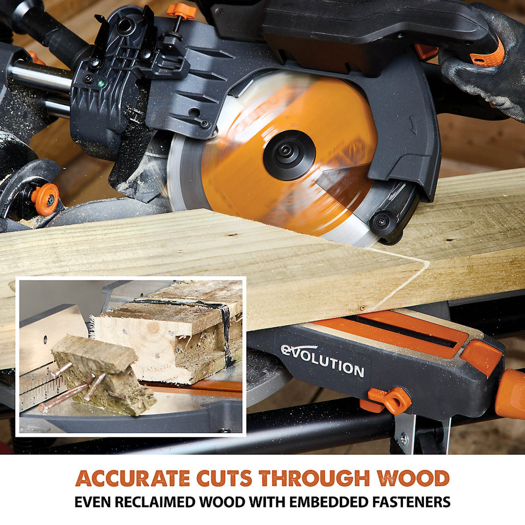 Evolution 36V 255mm Cordless Sliding mitre saw (Bare Tool) - R255SMSDB LI