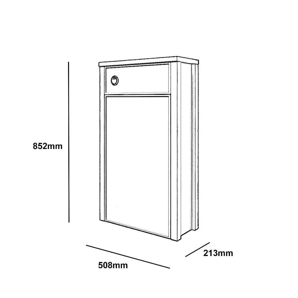 * Exbury Grey Ash Traditional Freestanding Toilet cabinet (H)852mm x (W)508mm