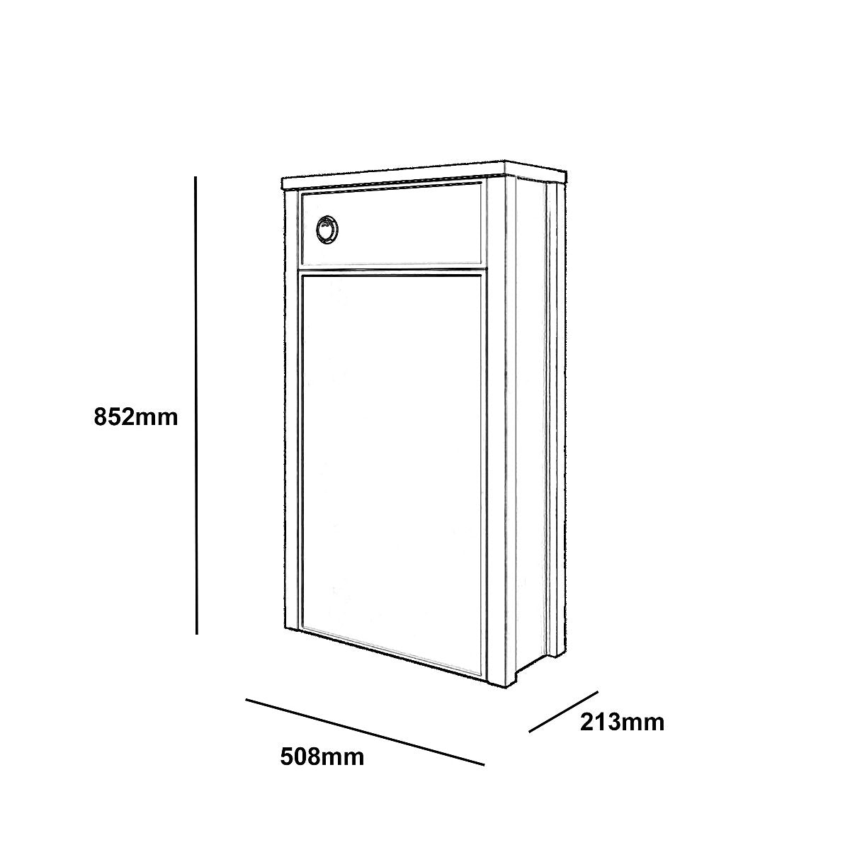 * Exbury Grey Ash Traditional Freestanding Toilet cabinet (H)852mm x (W)508mm
