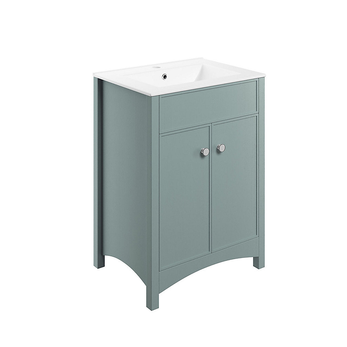* Exbury Sea Green Ash Freestanding Vanity unit & basin set (W)610mm (H)835mm