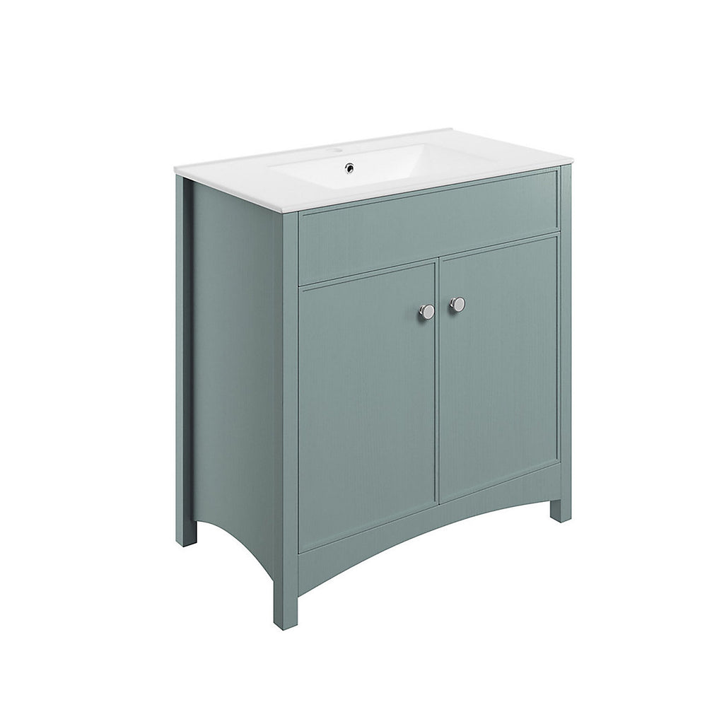 * Exbury Sea Green Ash Freestanding Vanity unit & basin set (W)810mm (H)835mm