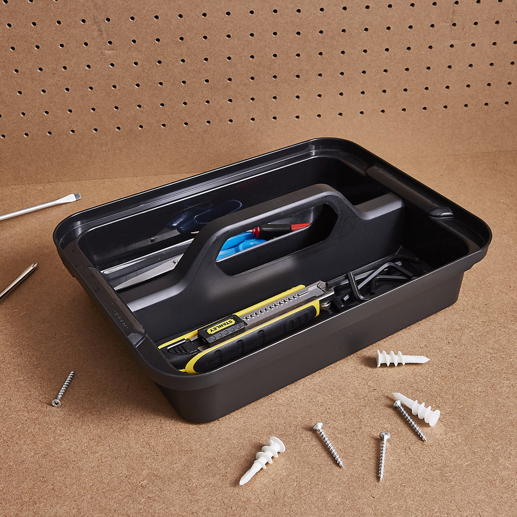Ezy Storage Bunker tough Grey Insert tray with 2 compartments