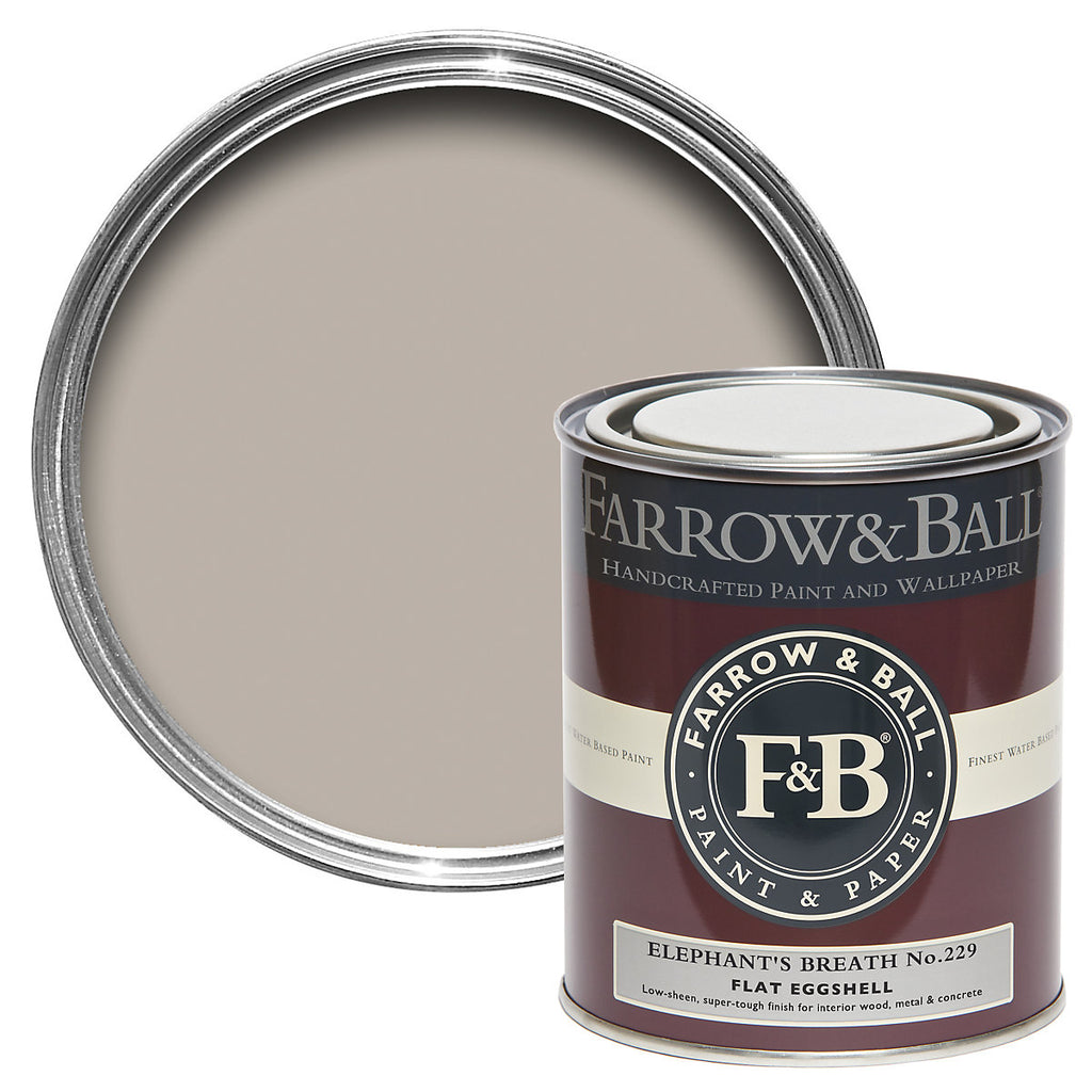 Farrow & Ball Elephants Breath No.229 Flat eggshell Multi-surface Topcoat Paint, 750ml Tin